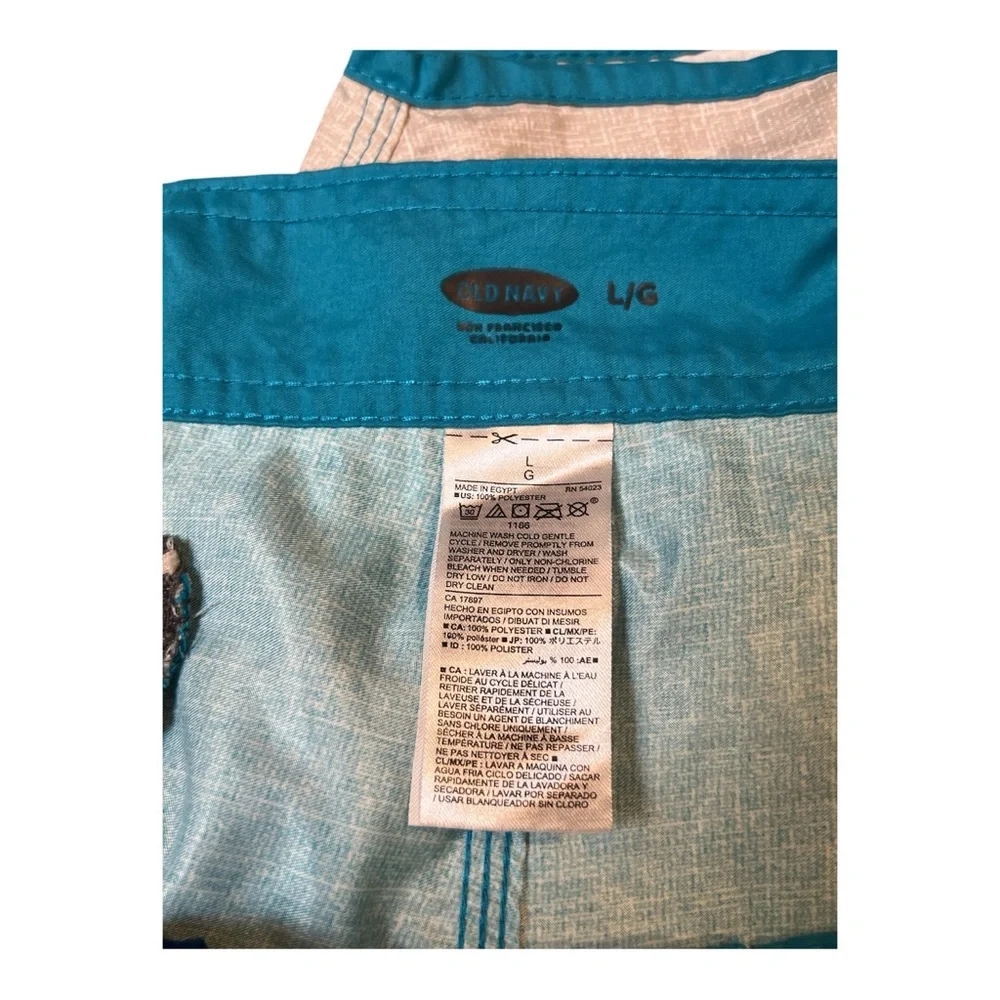 Old Navy Men’s‎ Swim Board Shorts Color Blue & Gray Size Large